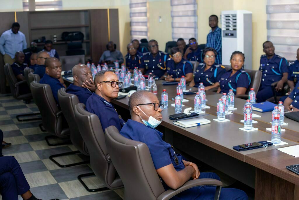 Leadership of petroleum downstream at GRA Customs Division listening to a presentation (1)